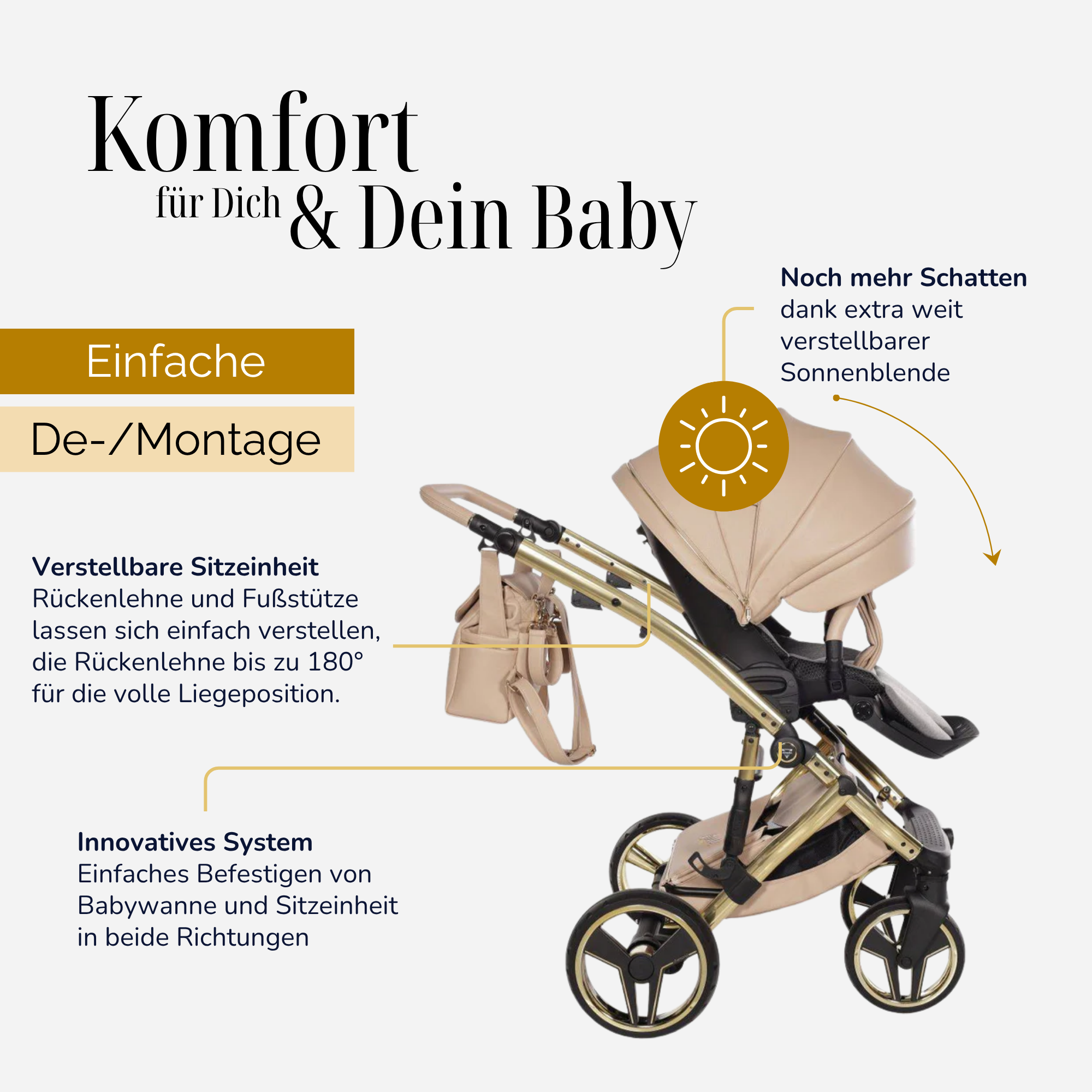 JUNAMA Kombikinderwagen Diamond Candy Premium