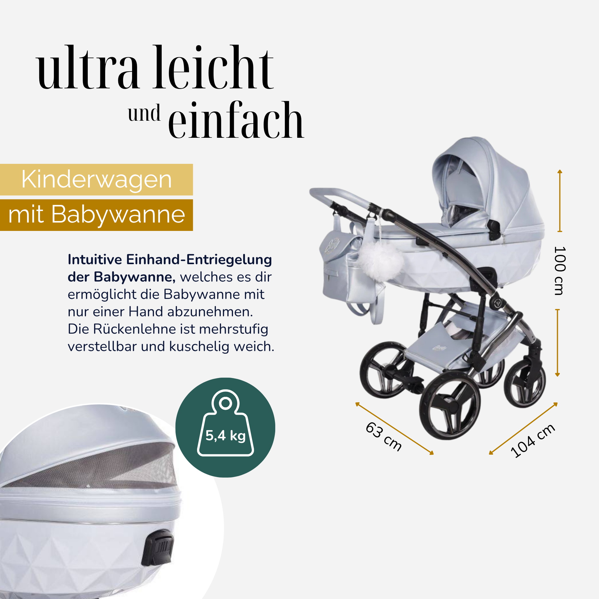JUNAMA Kombikinderwagen Diamond Candy Premium