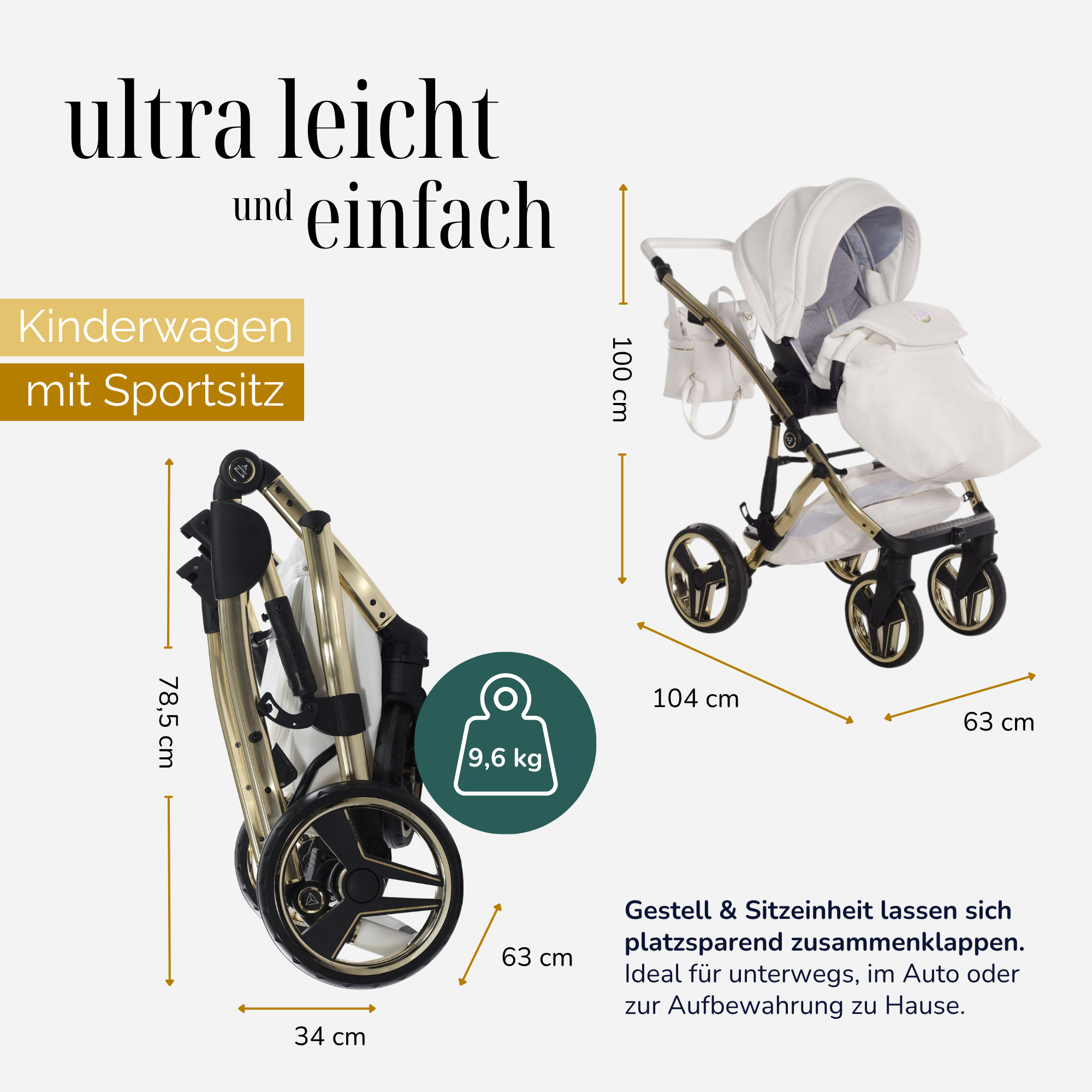 JUNAMA Kombikinderwagen Diamond Candy Premium