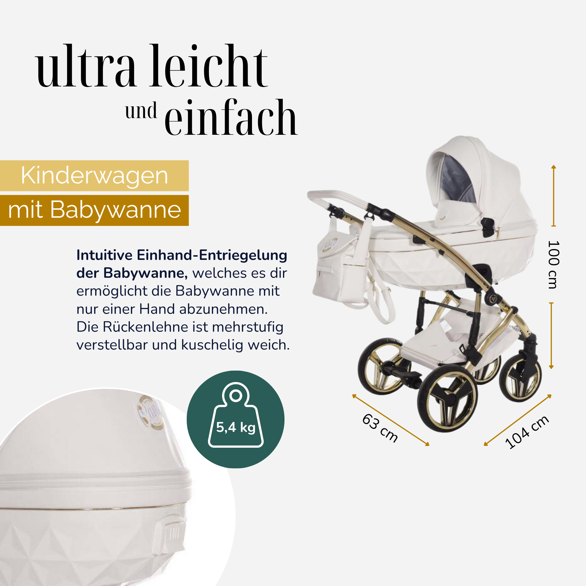 JUNAMA Kombikinderwagen Diamond Candy Premium