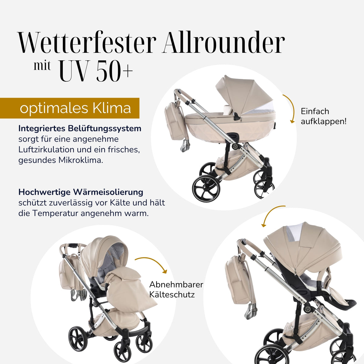 JUNAMA Kombikinderwagen Diamond Fluo Beige Special
