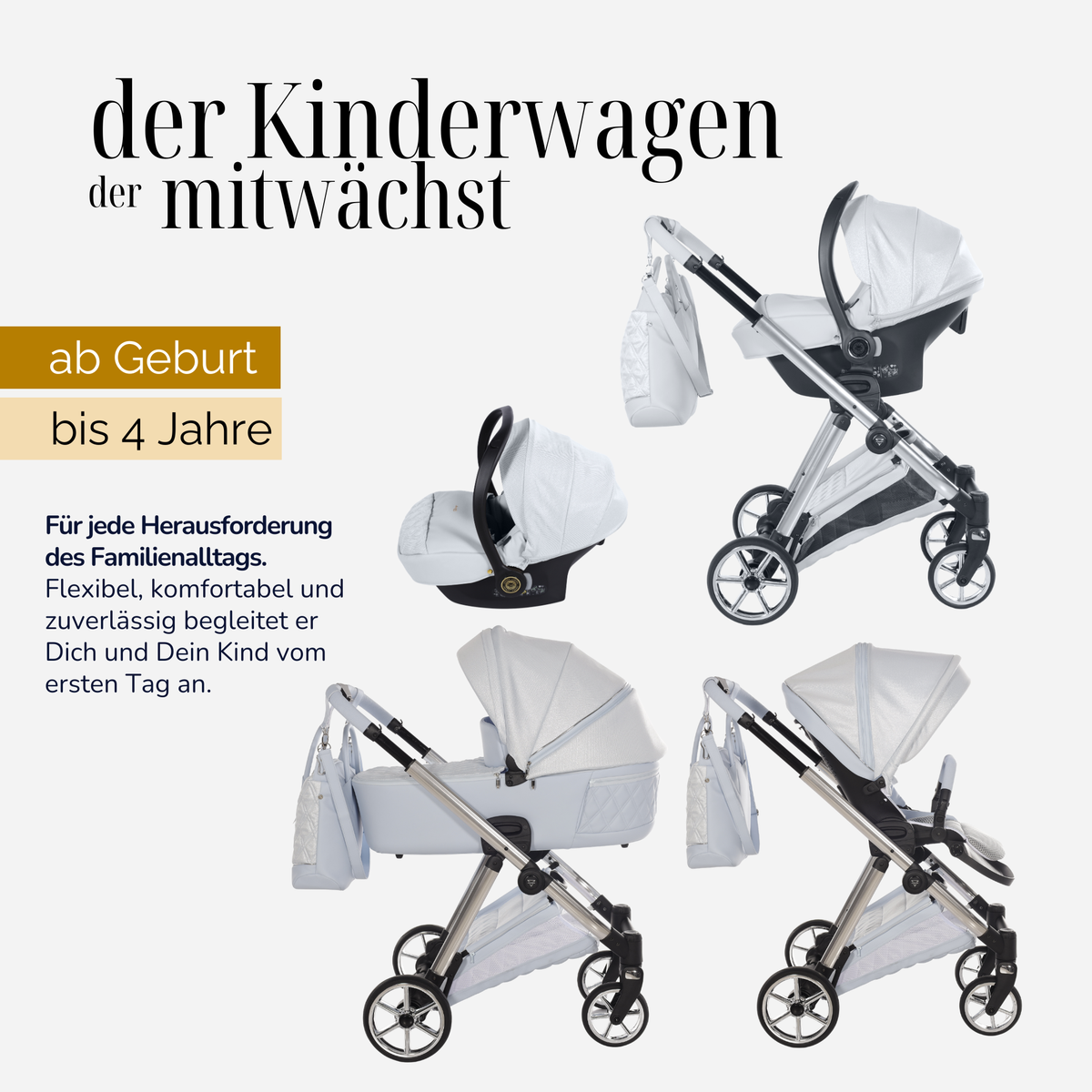 JUNAMA Kombikinderwagen Ellegante Lamé