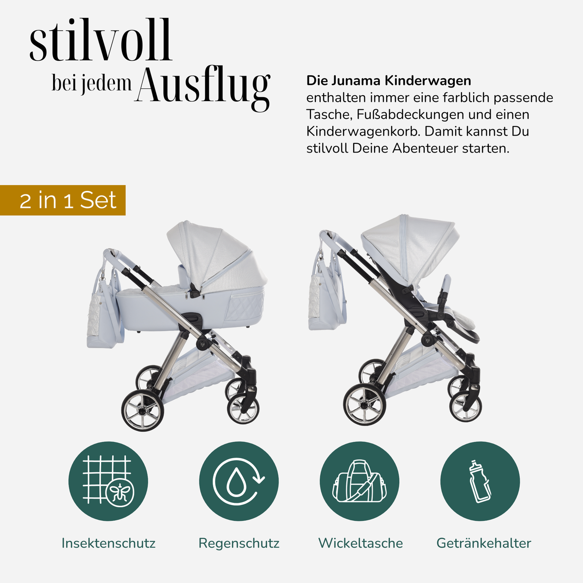 JUNAMA Kombikinderwagen Ellegante Lamé
