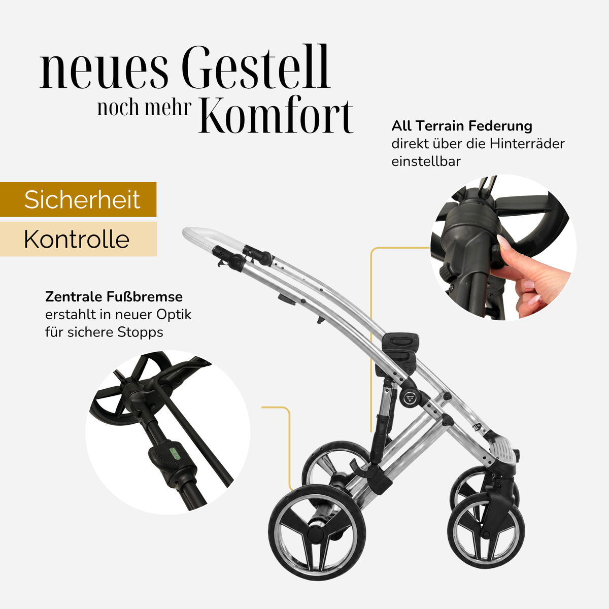 JUNAMA Kombikinderwagen Ellegante Lamé
