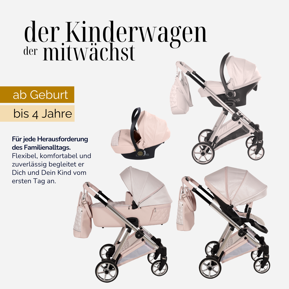 JUNAMA Kombikinderwagen Ellegante Lamé