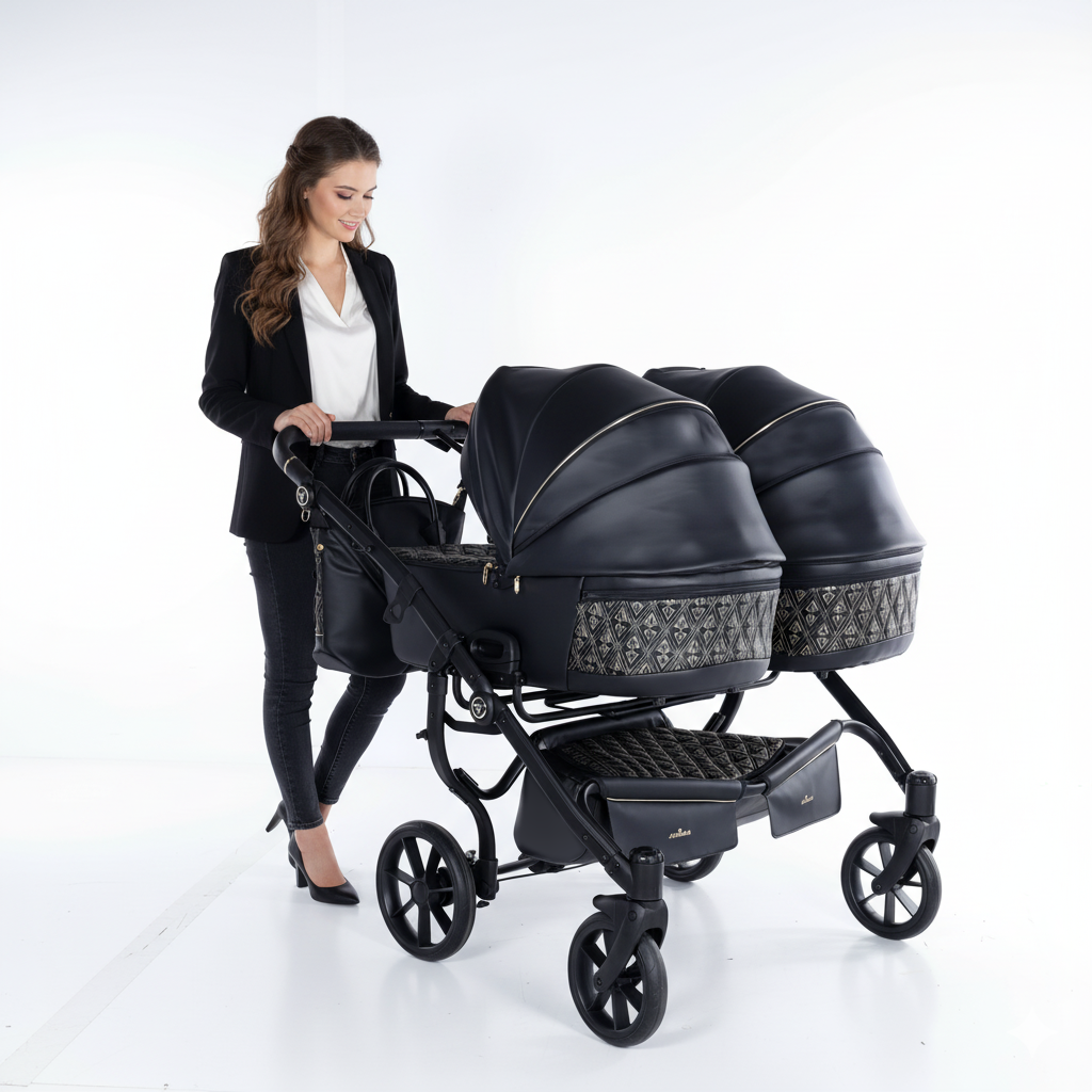 JUNAMA Zwillingskinderwagen Duo Art Deco