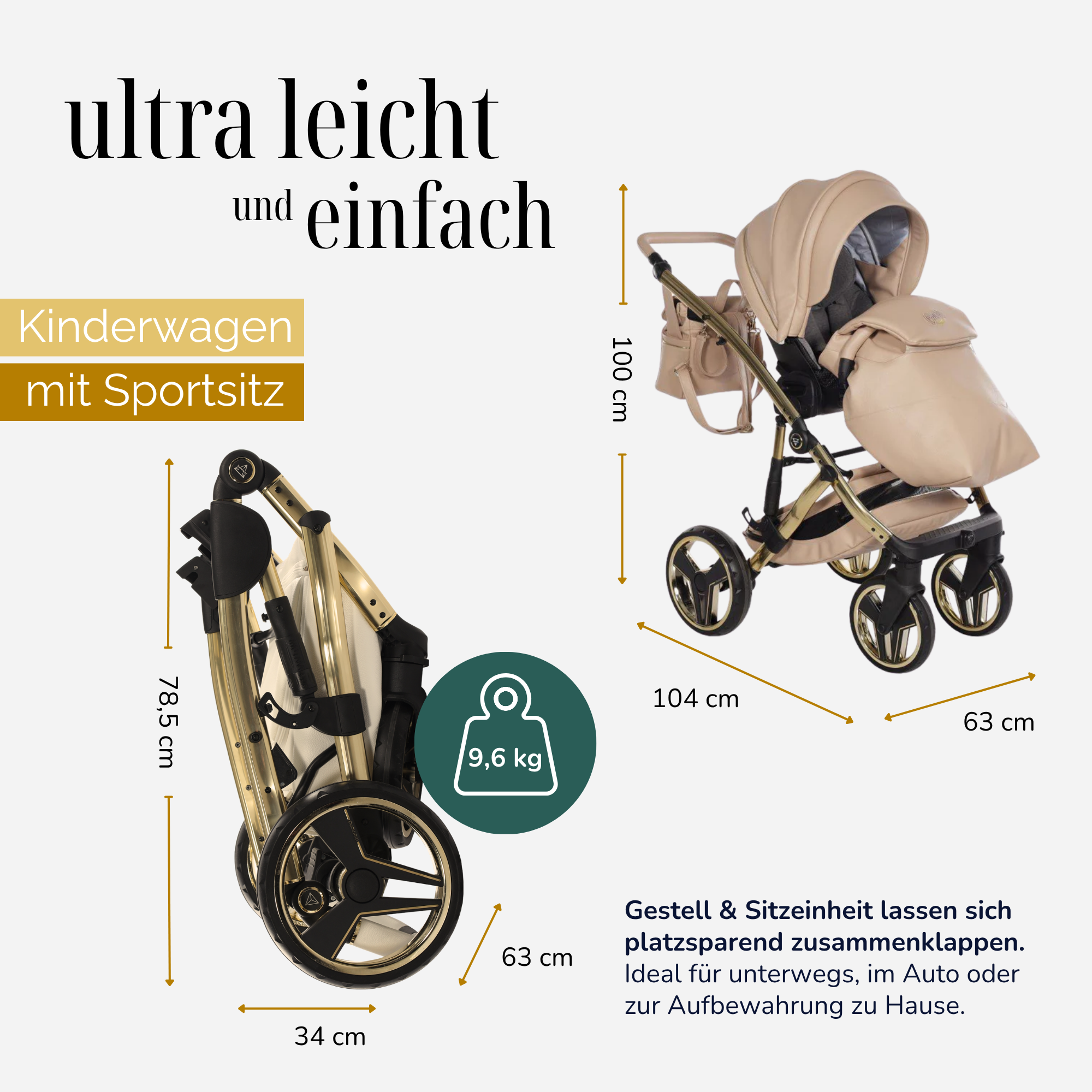 JUNAMA Kombikinderwagen Diamond Candy Premium