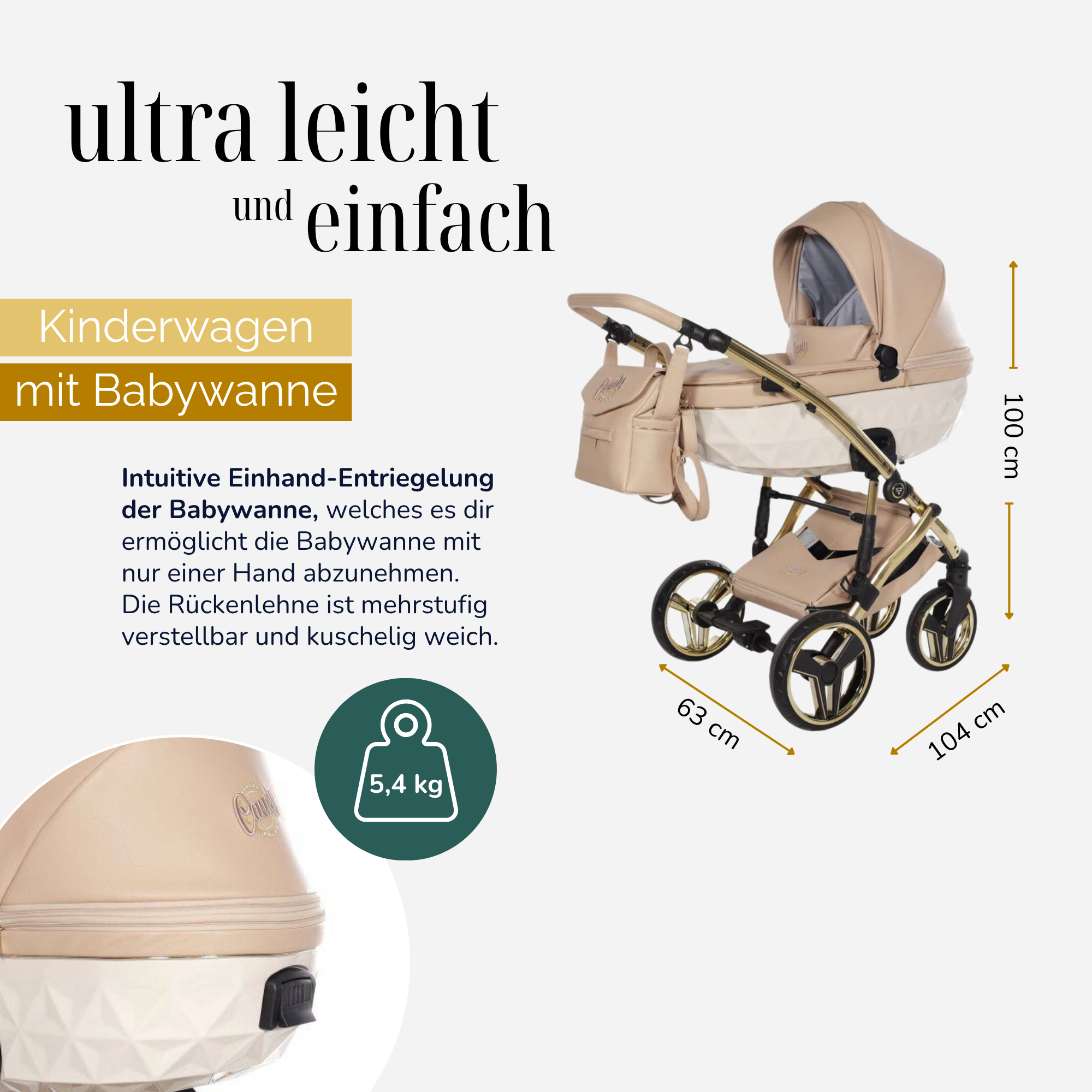 JUNAMA Kombikinderwagen Diamond Candy Premium