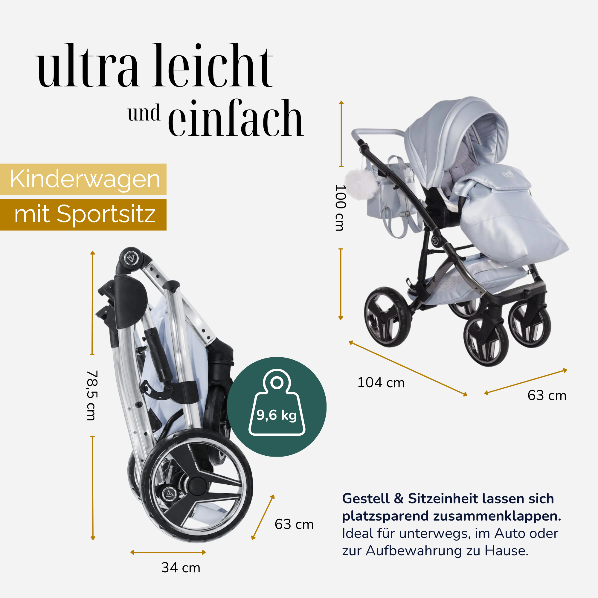 JUNAMA Kombikinderwagen Diamond Candy Premium