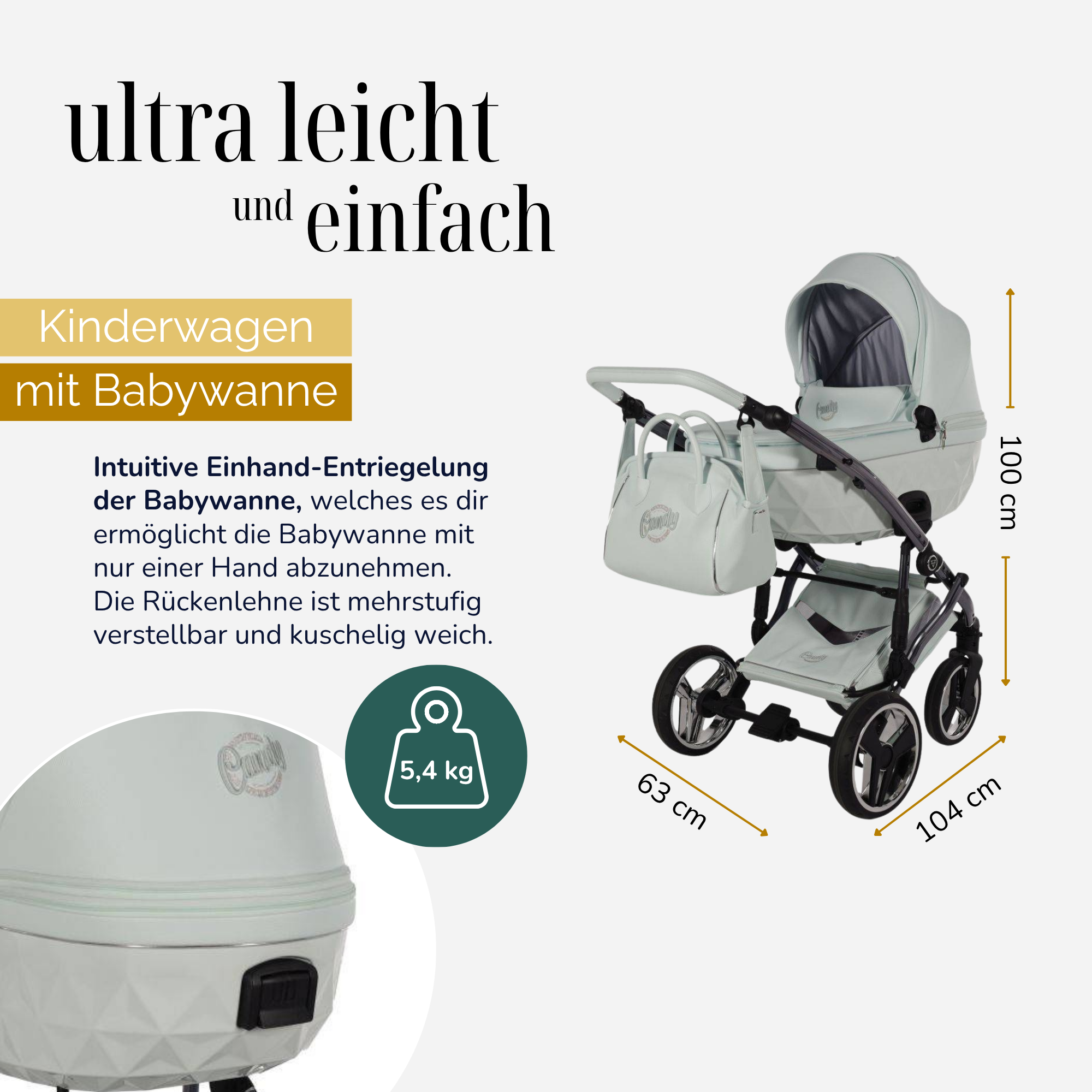 JUNAMA Kombikinderwagen Diamond Candy Premium