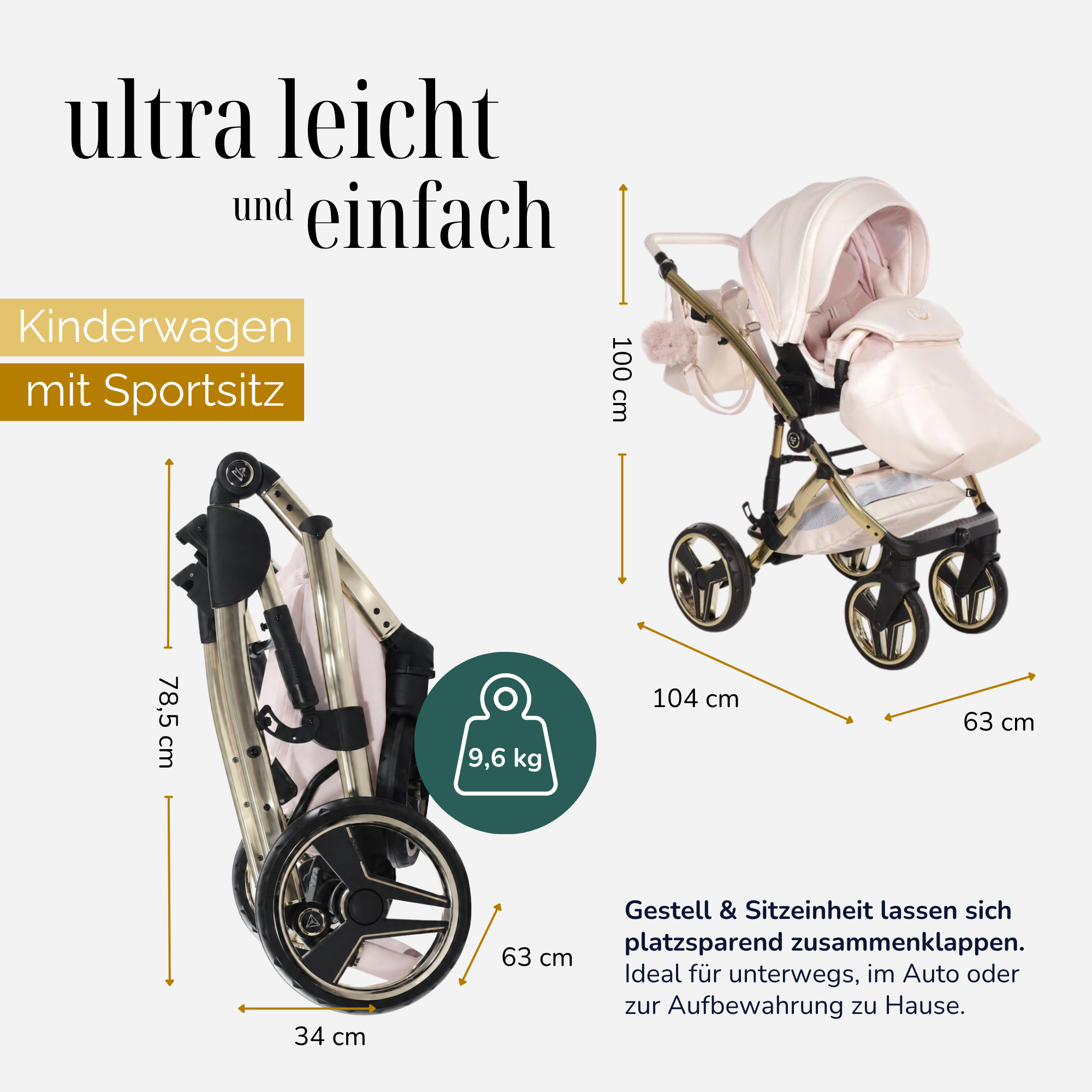 JUNAMA Kombikinderwagen Diamond Candy Premium
