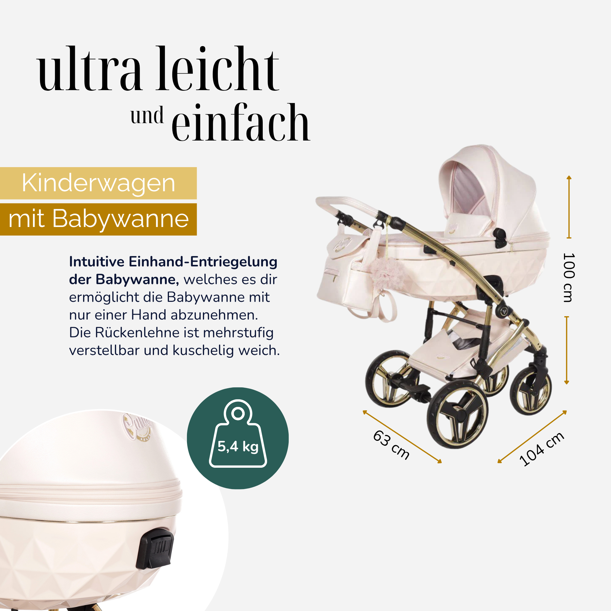 JUNAMA Kombikinderwagen Diamond Candy Premium