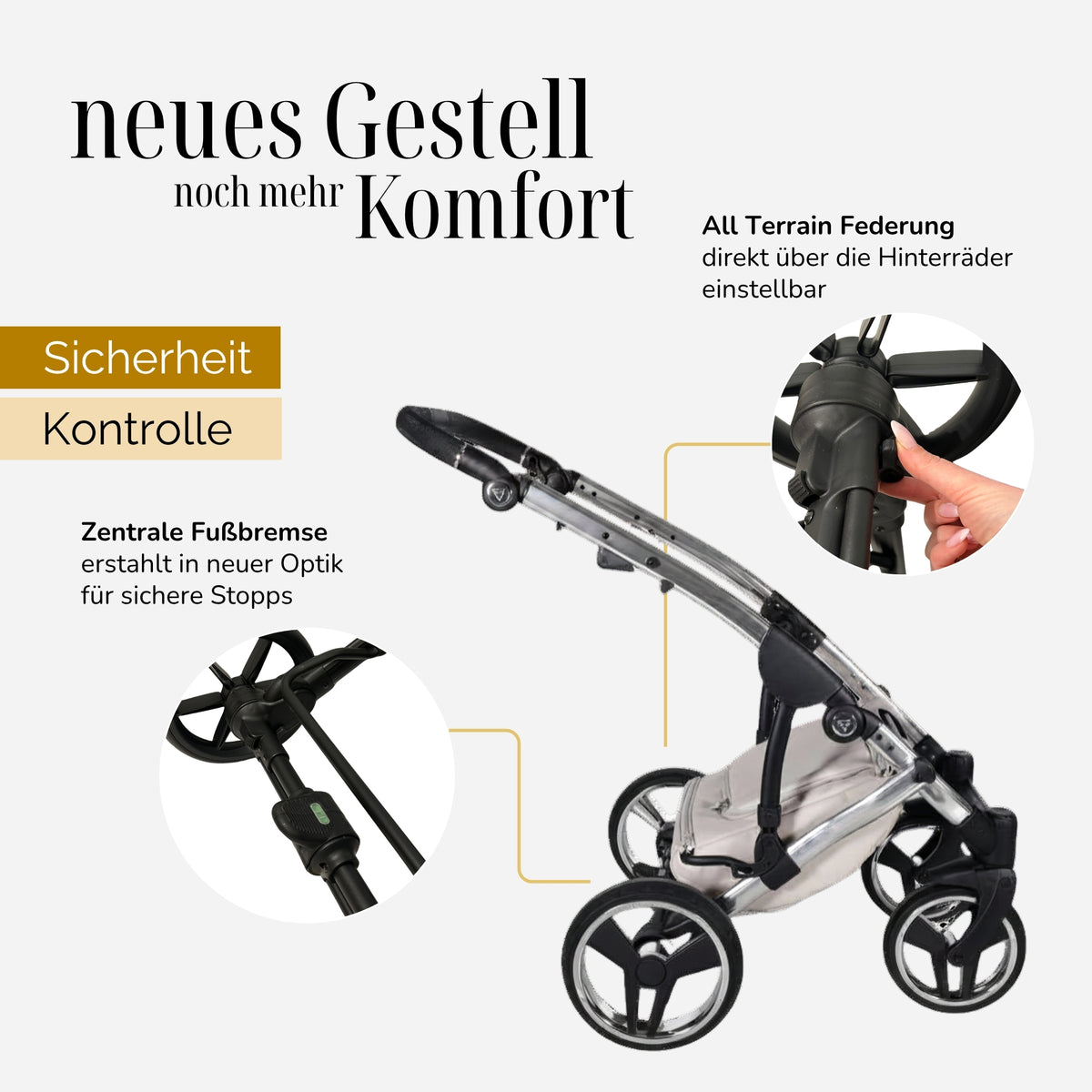 JUNAMA Kombikinderwagen Diamond Fluo Beige Special