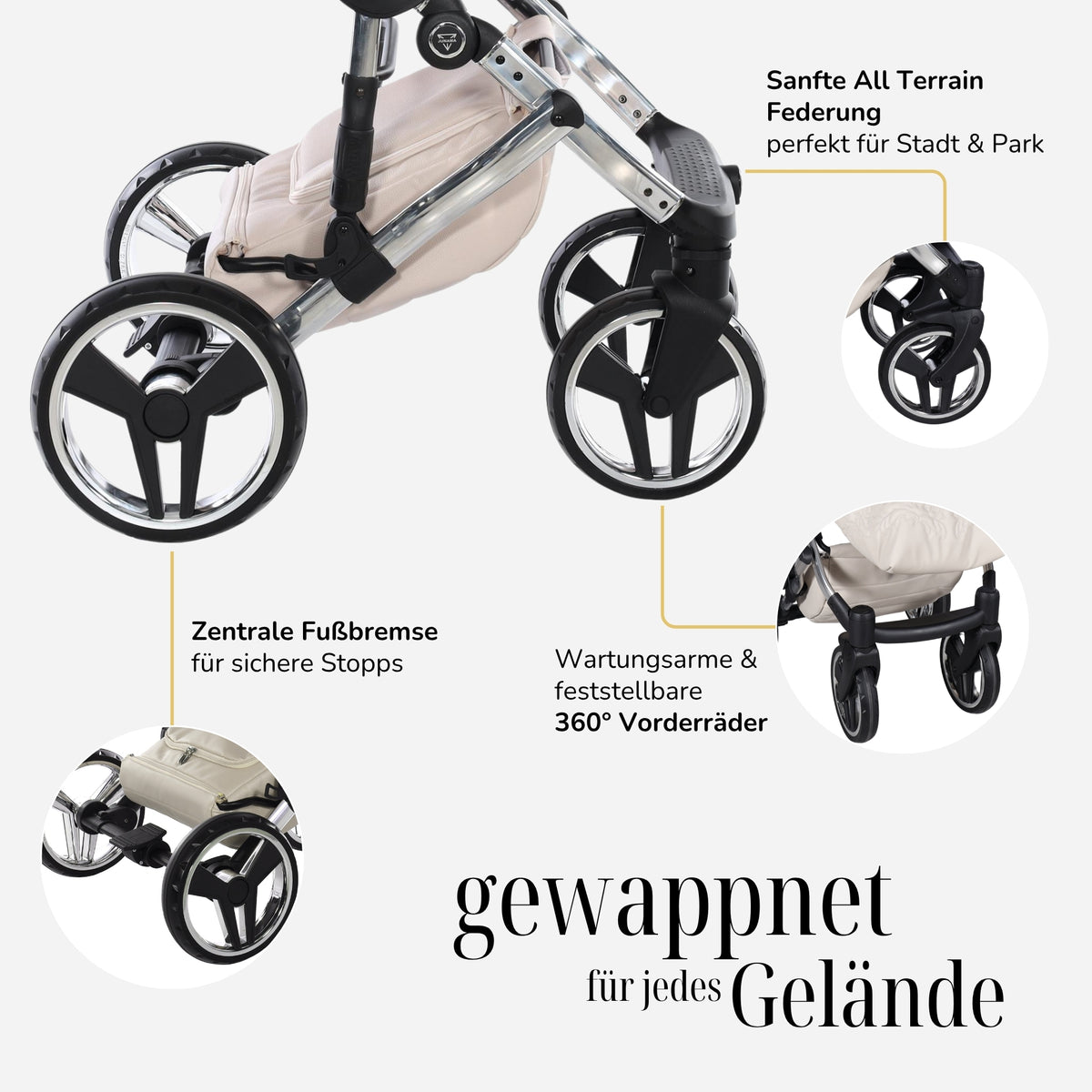 JUNAMA Kombikinderwagen Diamond Fluo Beige Special