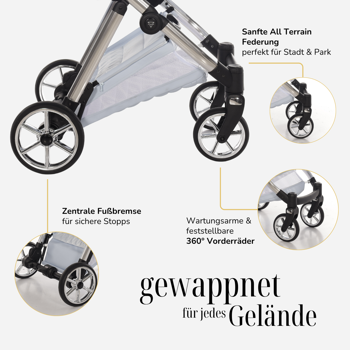 JUNAMA Kombikinderwagen Ellegante Lamé