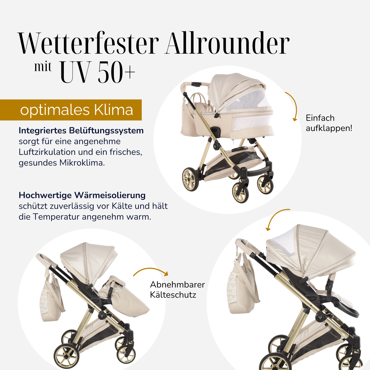 JUNAMA Kombikinderwagen Ellegante Lamé