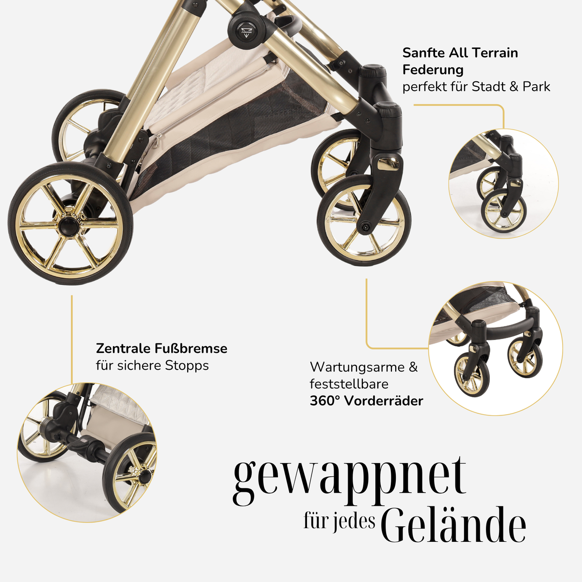 JUNAMA Kombikinderwagen Ellegante Lamé