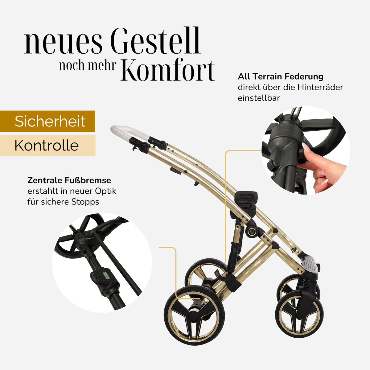 JUNAMA Kombikinderwagen Ellegante Lamé